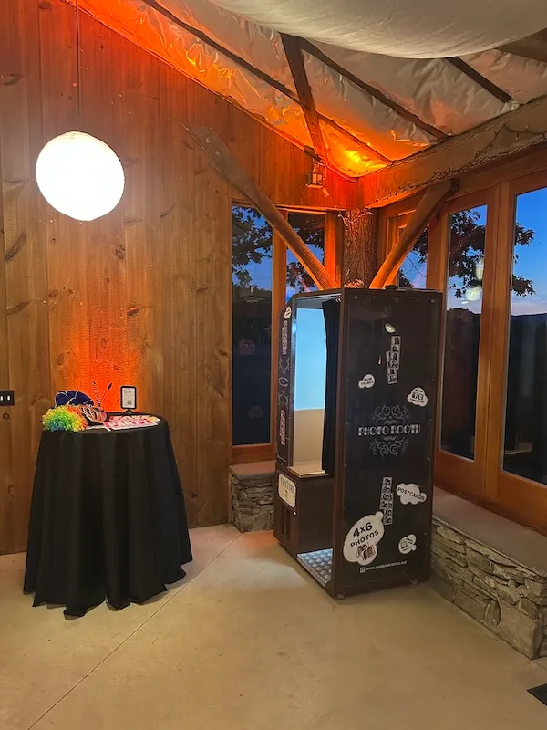 Art Deco retro photo booth with curtain at a private NYC event